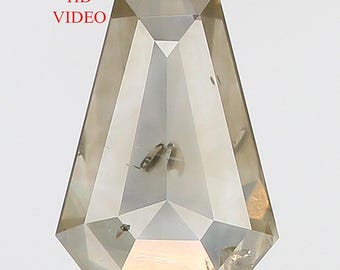 1.43 CT Natural Loose Coffin Diamond Grey Yellow Color Coffin Diamond 8.35 MM Natural Loose Diamond Grey Color Coffin Shape Diamond QL387