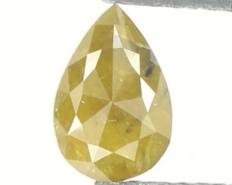 0.90 CT Natural Loose Pear Shape Diamond Yellow Color Pear Cut Diamond 7.50 MM Natural Loose Diamond Yellow Pear Rose Cut Diamond KR2262