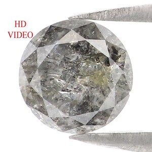 0.96 CT Natural Loose Round Shape Diamond Salt And Pepper Round Cut Diamond 6.00 MM Natural Loose Diamond Round Brilliant Cut Diamond LQ2031