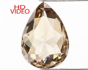 0.63 CT Natural Loose Diamond, Pear Diamond,Brown Diamond, Rustic Diamond, Pear Cut Diamond,Fancy Color Diamond L9630