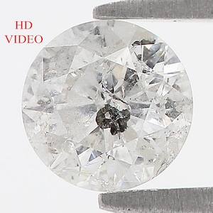 0.80 CT Natural Loose Round Shape Diamond Salt And Pepper Round Diamond 5.80 MM Natural Black Grey Color Round Brilliant Cut Diamond LQ5568