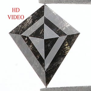 0.81 CT Natural Loose Kite Shape Diamond Salt And Pepper Kite Cut Diamond 8.20 MM Natural Loose Black Grey Color Kite Rose Cut Diamond L3409