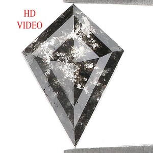 0.98 CT Natural Loose Kite Shape Diamond Salt And Pepper Kite Diamond 10.55 MM Natural Loose Black Grey Color Kite Rose Cut Diamond L3408