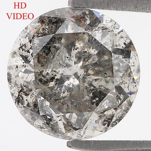 2.35 CT Natural Loose Round Shape Diamond Salt And Pepper Round Diamond 8.25 MM Natural Black Gray Color Round Brilliant Cut Diamond KDL3324