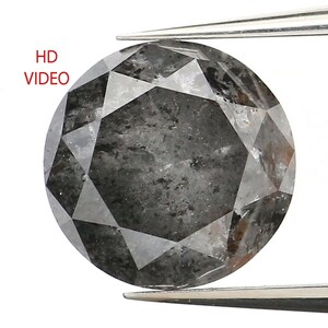 1.69 CT Natural Loose Round Shape Diamond Salt And Pepper Round Cut Diamond 7.20 MM Natural Loose Diamond Round Brilliant Cut Diamond QL9282