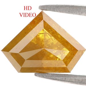 3.63 CT Natural Loose Shield Shape Diamond Yellow Color Shield Diamond 8.70 MM Natural Loose Yellow Diamond Shield Rose Cut Diamond QL9783