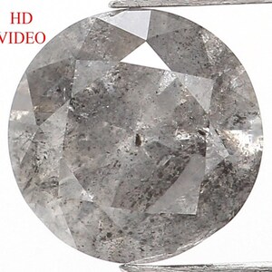 0.45 CT Natural Loose Round Shape Diamond Salt And Pepper Round Diamond 4.90 MM Natural Black Gray Color Round Brilliant Cut Diamond LQ036