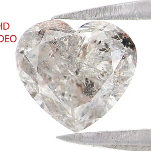 1.15 CT Natural Loose Heart Cut Diamond Salt And Pepper Heart Diamond 6.20 MM Natural Black Grey Diamond Heart Brilliant Cut Diamond QL2571