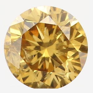 Natürliche Lose Diamant Runde Phantasie Dunkelgelb Farbe I1 Klarheit 3,20 MM 0,14 Karat L6434