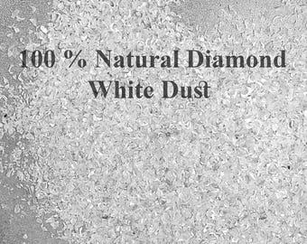 10 CT Polvo de diamante blanco natural facetado, fragmentos triturados, diamante natural suelto para la fabricación de joyas, incrustaciones de resina, suministros para manualidades Q93