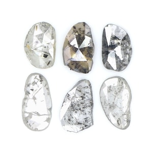 1.09 Ct Natural Loose Slice Shape Diamond Slice Salt And Pepper Diamond 5.25 MM Slice Natural Loose Diamond Slice Black Grey Diamond LQ2503