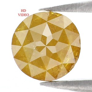 1.08 CT Natural Loose Round Shape Diamond Yellow Color Round Rose Cut Diamond 5.95 MM Natural Loose Diamond Round Rose Cut Diamond LQ9973