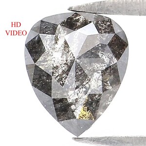 0.48 CT Natural Loose Heart Shape Diamond Salt And Pepper Heart Diamond 5.70 MM Natural Loose Black Grey Color Heart Shape Rose Cut QK2534