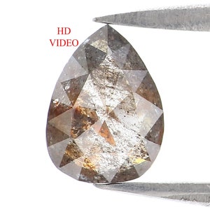 0.69 CT Natural Loose Pear Shape Diamond Salt And Pepper Pear Cut Diamond 7.00 MM Natural Brown Color Diamond Pear Rose Cut Diamond KQ2677