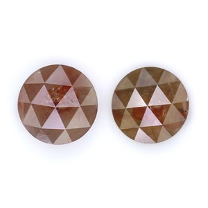 1.44 CT Natural Loose Round Rose Cut Pair Diamond Brown Color Round Cut Diamond 5.40 MM Natural Grey Diamond Round Rose Cut Diamond LQ7792