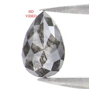 0.82 CT Natural Loose Pear Shape Diamond Salt And Pepper Pear Rose Cut Diamond 7.30 MM Black Grey Color Pear Shape Rose Cut Diamond QL9907
