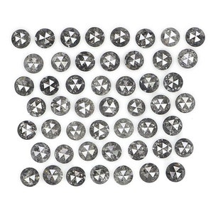 1,09 kt natuurlijke losse ronde roosgeslepen diamant zout en peper ronde diamant 1,60 mm natuurlijke zwartgrijze kleur ronde roos geslepen diamant LQ1820