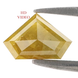 2.04 CT Natural Loose Shield Shape Diamond Yellow Color Shield Cut Diamond 6.55 MM Natural Loose Yellow Color Shield Rose Cut Diamond LQ9860