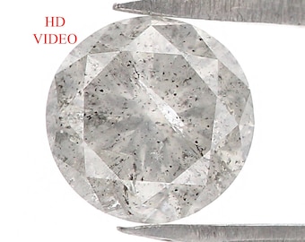 1.43 CT Natural Loose Round Shape Diamond Grey Color Round Cut Diamond 6.75 MM Natural Loose Diamond Round Brilliant Cut Diamond QL8207