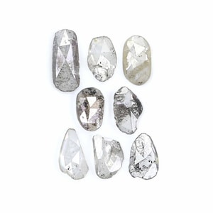 0.93 Ct Natural Loose Slice Shape Diamond Slice Salt And Pepper Diamond 4.65 MM Slice Natural Loose Diamond Slice Black Grey Diamond LQ1447