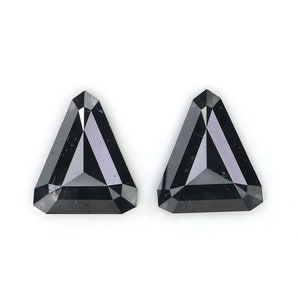 Diamante naturale sciolto a forma di triangolo da 2,27 ct, coppia di diamanti di colore nero, diamante naturale a forma di triangolo da 9,25 mm, coppia di diamanti a taglio triangolo LQ3039