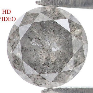 0.36 CT Natural Loose Round Shape Diamond Salt And Pepper Round Diamond 4.45 MM Natural Black Grey Color Round Brilliant Cut Diamond LQ1962
