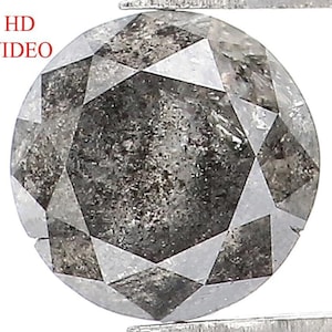 0.48 Ct Natural Loose Round Shape Diamond Salt And Pepper Round Diamond 4.90 MM Natural Black Grey Color Round Brilliant Cut Diamond KQ1735