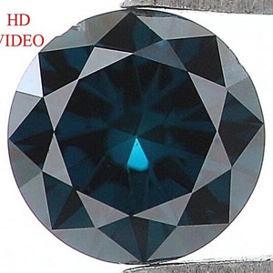 Diamante natural solto redondo de 0,19 ct, cor azul, lapidação redonda, diamante natural solto redondo de 3,80 mm, cor azul, lapidação brilhante, LQ6692