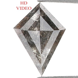 0.89 CT Natural Loose Kite Shape Diamond Salt And Pepper Kite Cut Diamond 9.10 MM Natural Loose Black Grey Color Kite Rose Cut Diamond L3434