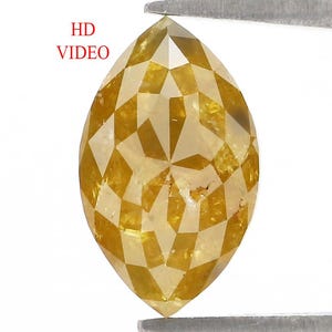 Natural Marquise Yellow Diamond 2.03 CT Loose Rose Cut Yellow Color Stone 10.95 MM Rustic Marquise Diamond For Custom Engagement Ring L3630