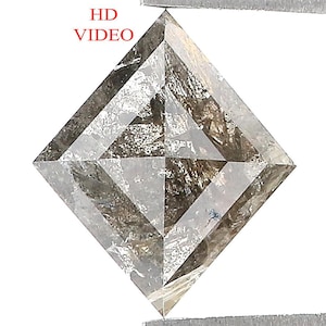 0.95 CT Natural Loose Kite Shape Diamond Salt And Pepper Kite Cut Diamond 9.80 MM Natural Loose Black Grey Color Kite Rose Cut Diamond L3437