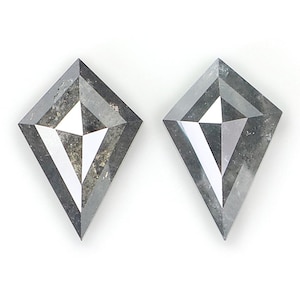 1.18 CT Natural Loose Kite Cut Pair Diamond Salt And Pepper Kite Diamond 7.75 MM Natural Loose Black Grey Color Kite Rose Cut Diamond L3438