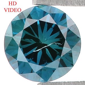 Diamante natural solto redondo de 0,42 ct, diamante azul com lapidação redonda, diamante natural solto de 4,85 mm, cor azul, diamante redondo com lapidação brilhante LQ001