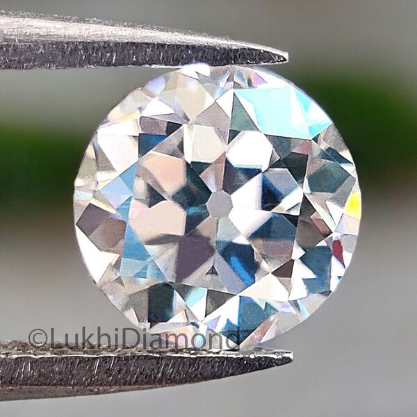 Runder alter europäischer Schnitt-loser weißer Moissanitestein 1,0 bis 5,0 CT Vintages antikes handgefertigtes Augen-sauberer Moissanite-Verlobungsgeschenkring Q119