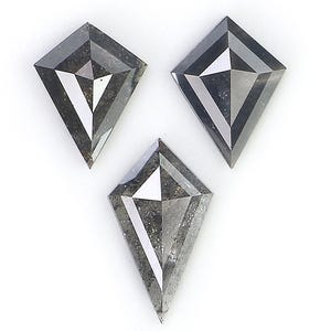 1.09 CT Natural Loose Kite Shape Diamond Salt And Pepper Kite Cut Diamond 8.45 MM Natural Black Grey Color Kite Rose Cut Diamond L3393