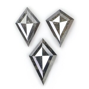 1.29 CT Natural Loose Kite Shape Diamond Salt And Pepper Kite Cut Diamond 9.20 MM Natural Black Grey Color Kite Rose Cut Diamond L3439