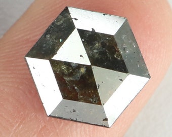 2.14 Natural Loose Diamond Hexagon Brown Color I3 Clarity 7.80 MM KR2102