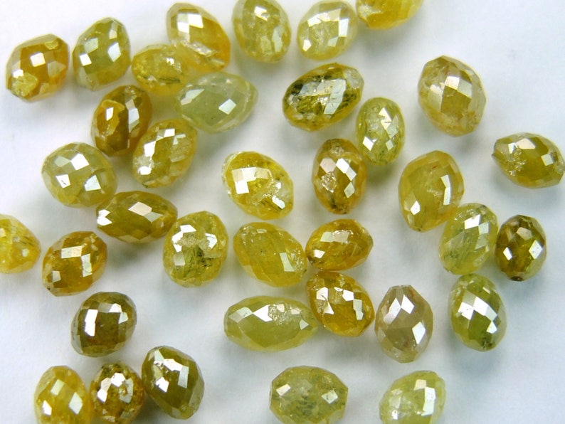 Natural loose Diamond Long Drilling Egg Shape Fancy Yellow Color I3 Clarity 1.00 Ct Lot Q56