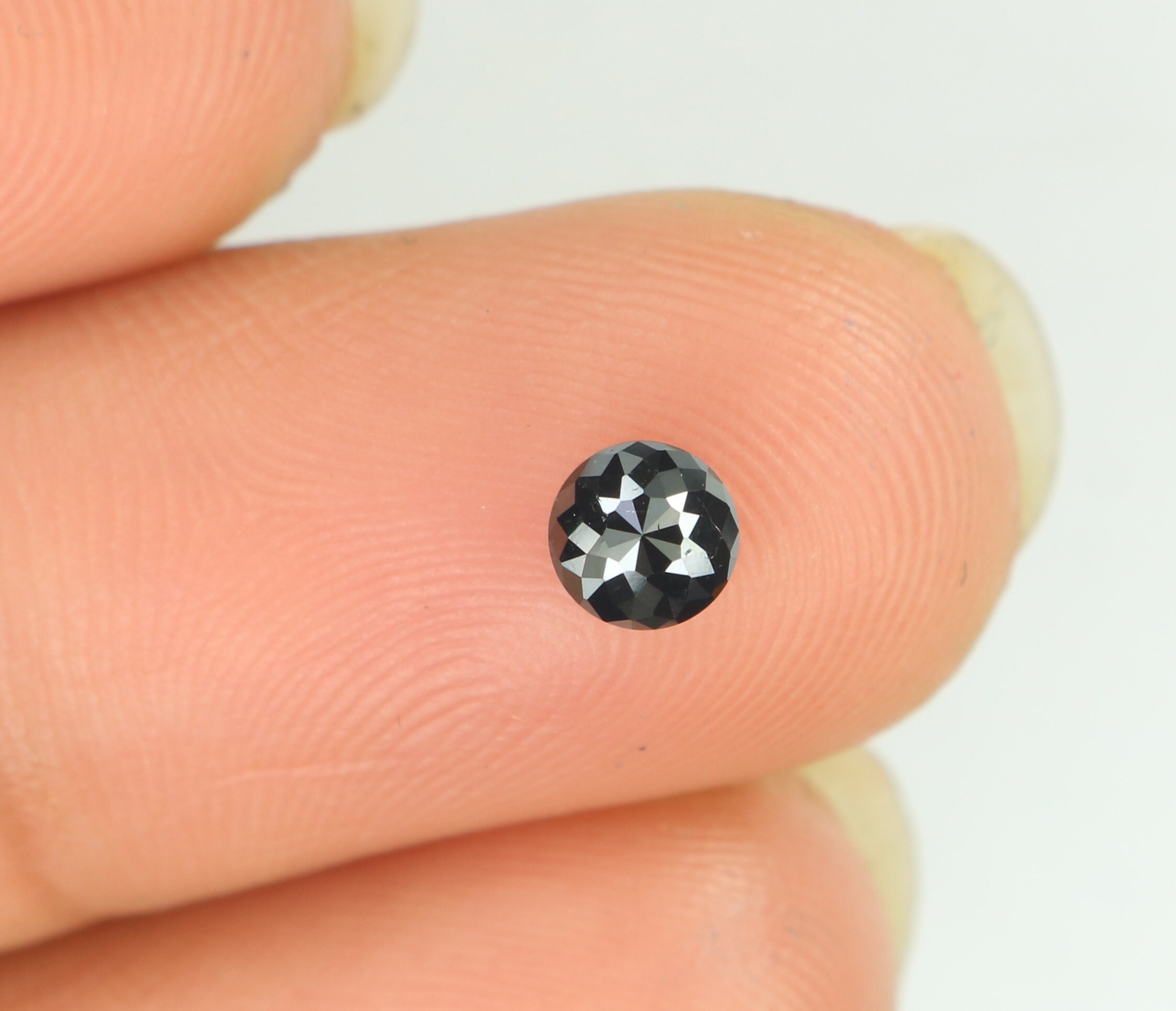 Natural Loose Diamond Round Rose Cut Black Color I3 Clarity Etsy