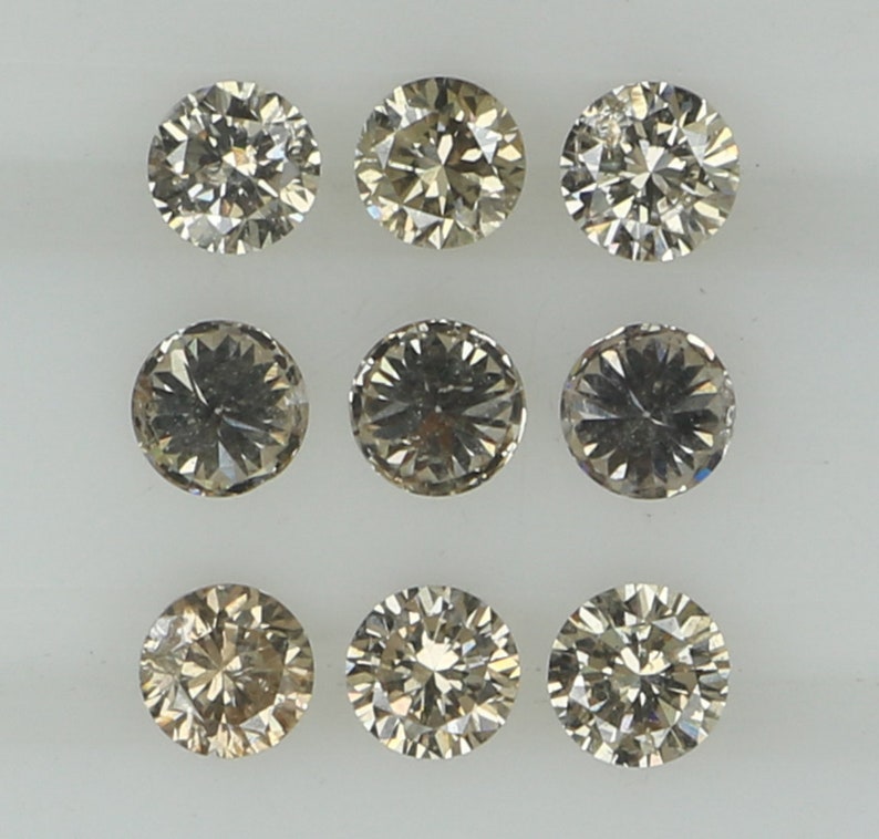 Natural Loose Diamond Round Brown Color SI2 Clarity 9 Pcs shops 0.46 Ct L6559
