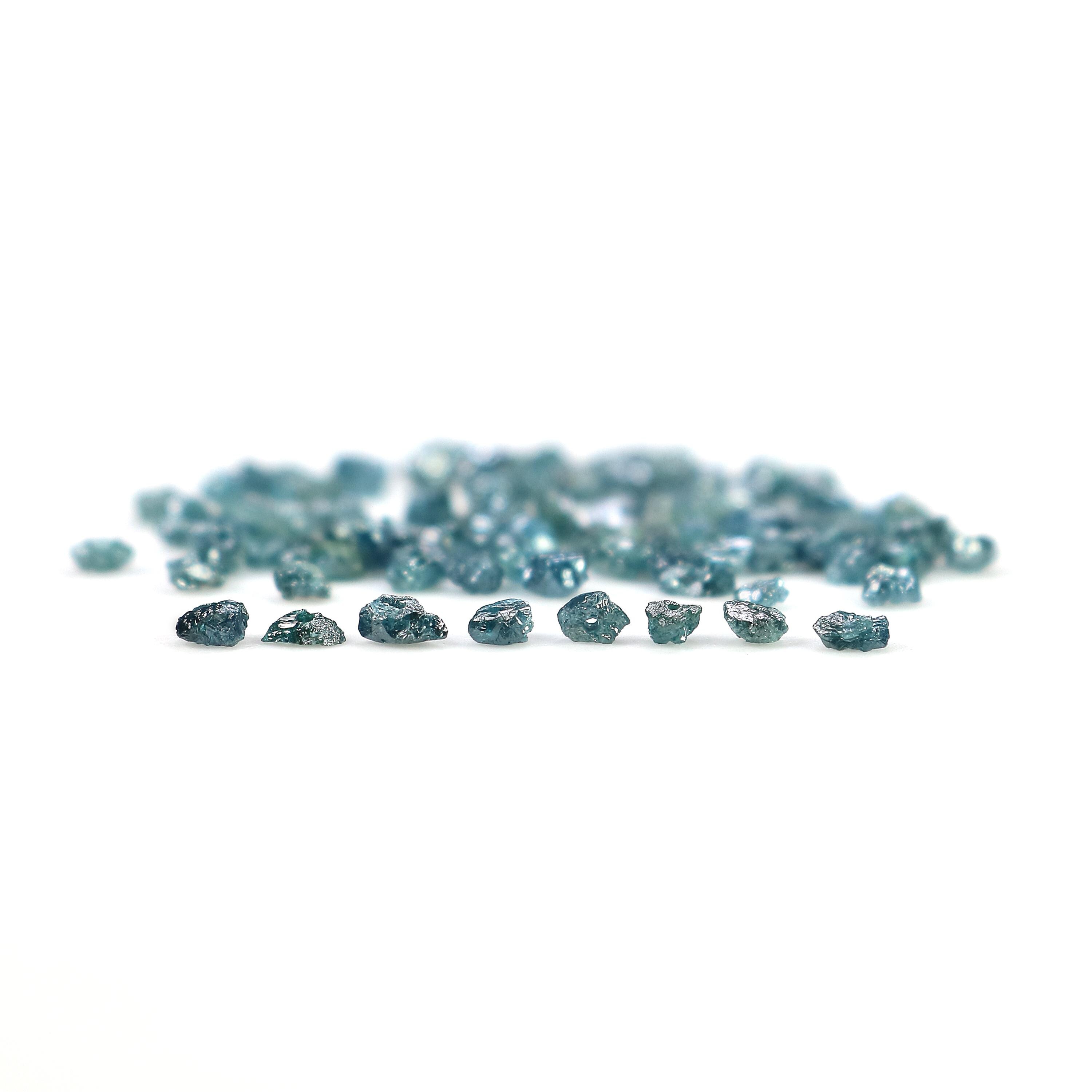 20 Perles De Diamant Bleu Brut Naturel Non Taillées - Origine Afrique Du Sud, Qualité Gemme