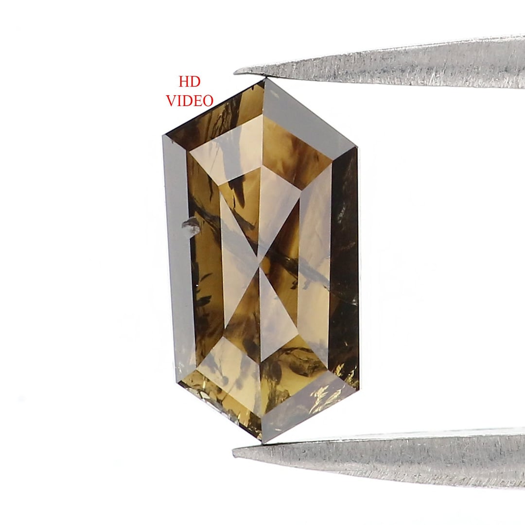 Natural Loose Hexagon Diamond, Brown Color Diamond, Natural Loose