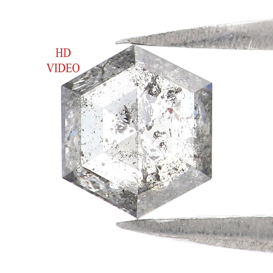Natural Loose Hexagon Diamond, Salt and Pepper Hexagon Diamond, Natural