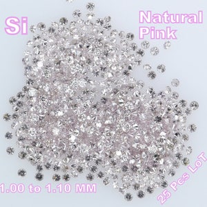 Natural Loose Diamond Round Pink Color SI1 Clarity 1.00 to 1.10 MM 25 Pcs Lot Q28
