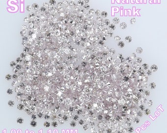 Natürliche Lose Diamant Runde Rosa Farbe SI1 Klarheit 1,00 bis 1,10 MM 25 Stück Lot Q28
