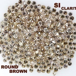 Natural Loose Diamond Round Brown Color SI1 Clarity 1.25 to 1.55 MM 25 Pcs Lot Q30