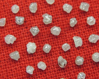 Lot De Diamants Bruts Naturels - Couleur Gris Argent - 11 Mm, 3.08 Carats - Pour Bijouterie