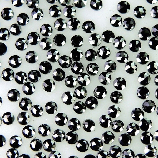 Natural Loose Diamond Round Old Rose Cut Jet Black Color I3 Clarity 0.90 to 3.00 MM 25 Pcs Lot Best Quality For Engagement Ring Q38