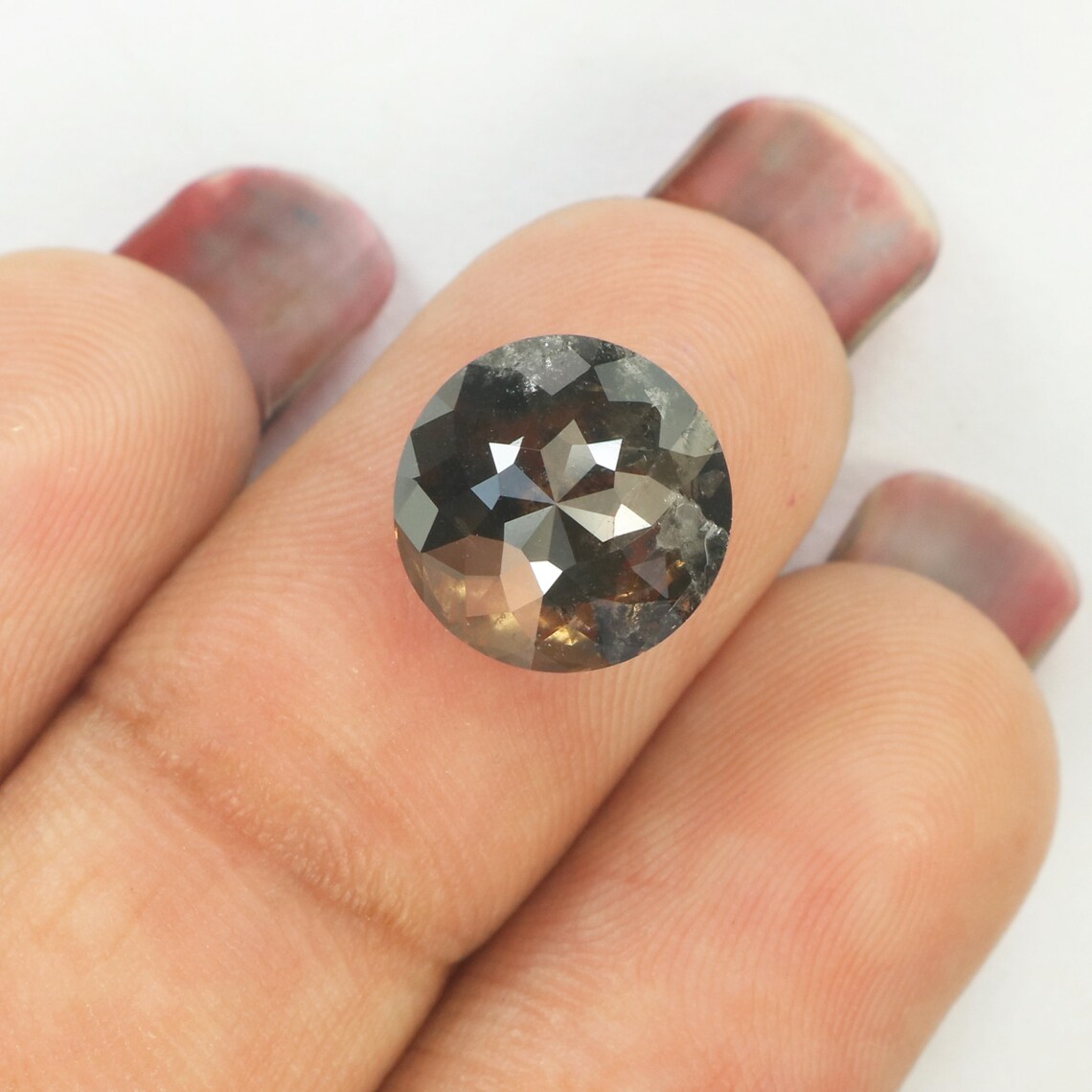 4.20 Ct Natural Loose Diamond Round Rose Cut Brown Color I3 Etsy