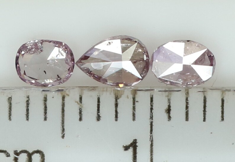Natural Loose Diamond Mix Shape Pink Color I3 Clarity 3 Pcs 0.34 Ct L7499